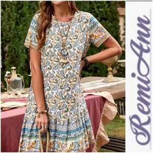 Floral Print Smock Dress